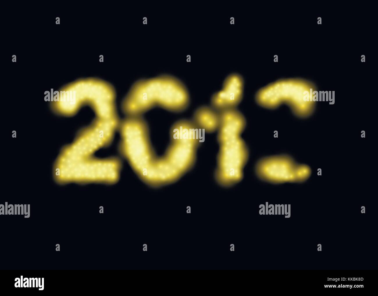 2018 numeri di luci Illustrazione Vettoriale