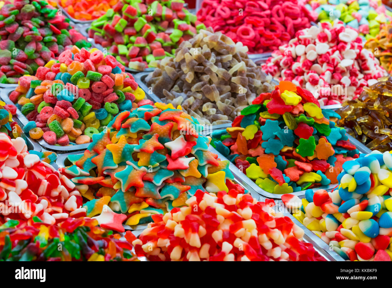 Sfondo colorato di caramelle gommose shot close-up Foto stock - Alamy
