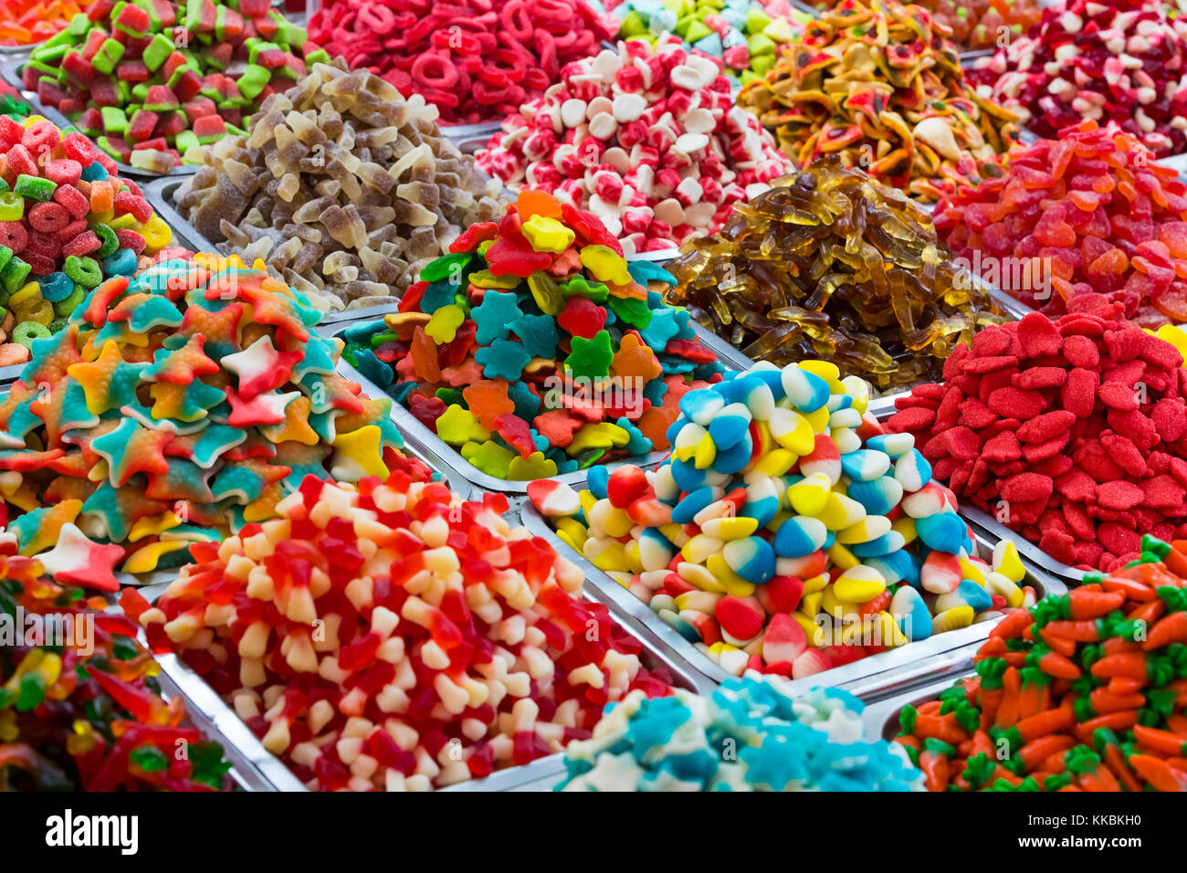 Sfondo colorato di caramelle gommose shot close-up Foto stock - Alamy