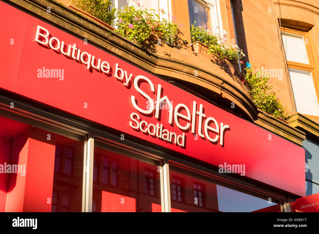 Boutique by Shelter Scotland Shop on Byres Road, Glasgow, Scozia, Regno Unito Foto Stock