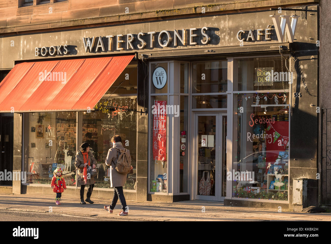 Waterstones Bookshop and Cafe, Byres Road, Glasgow, Scozia, Regno Unito Foto Stock