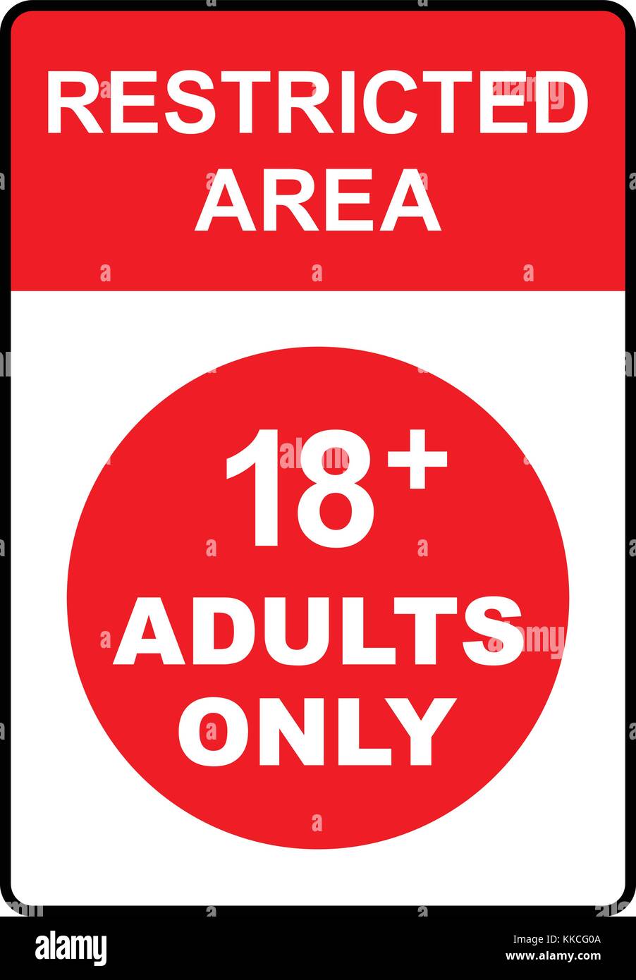 Area riservata, 18+, solo per adulti, illustrazione vettoriale. Illustrazione Vettoriale