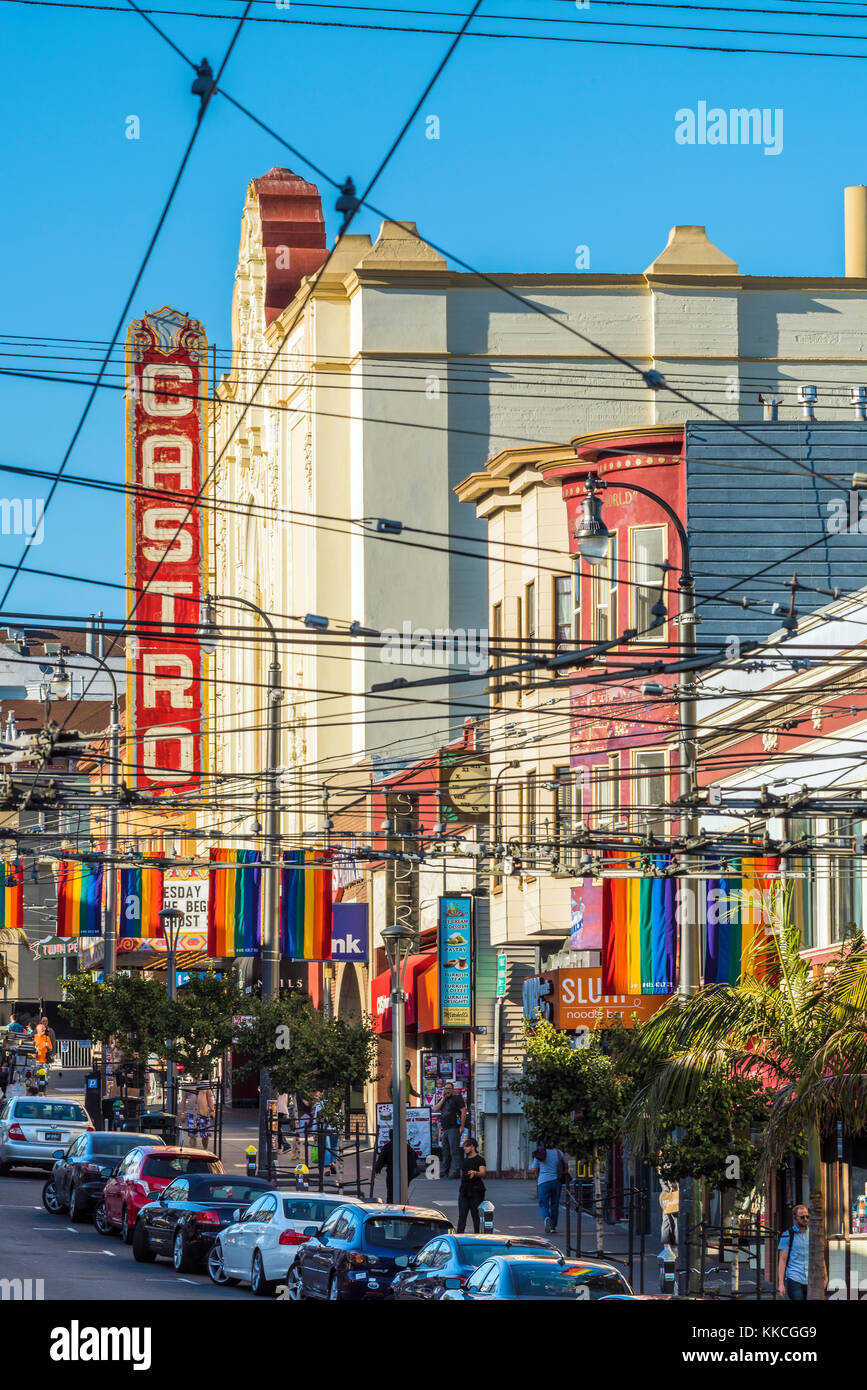 Castro Street di San Francisco, California, Stati Uniti d'America Foto Stock