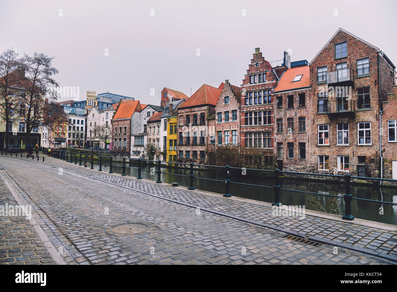 Gand case mercantili di facciate Foto Stock