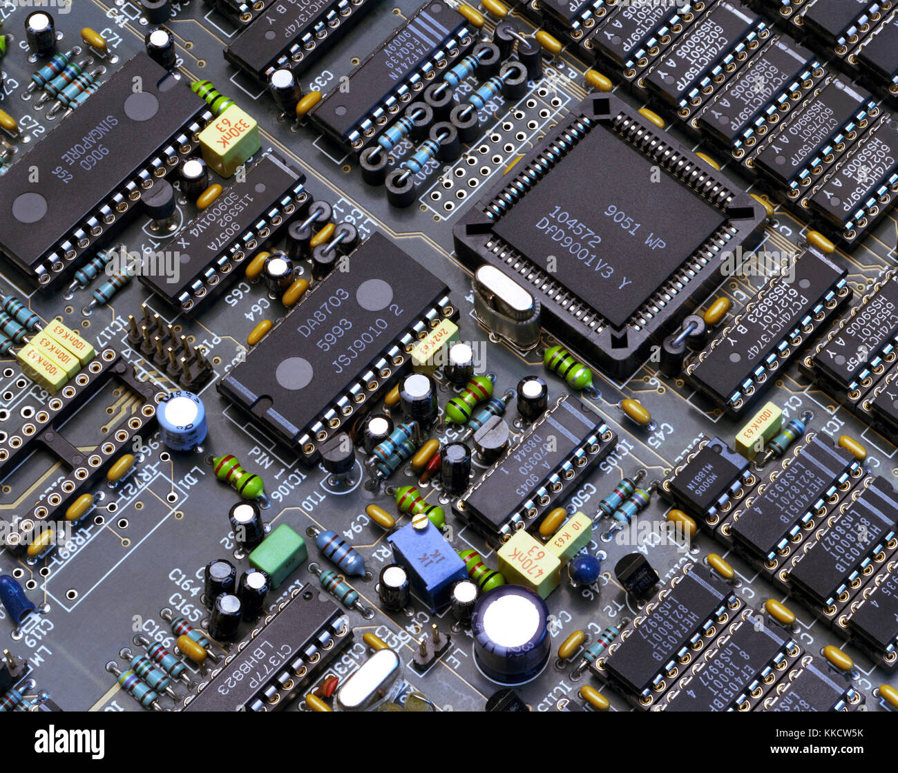 Elettronica - Close up di una scheda a circuito stampato Foto Stock