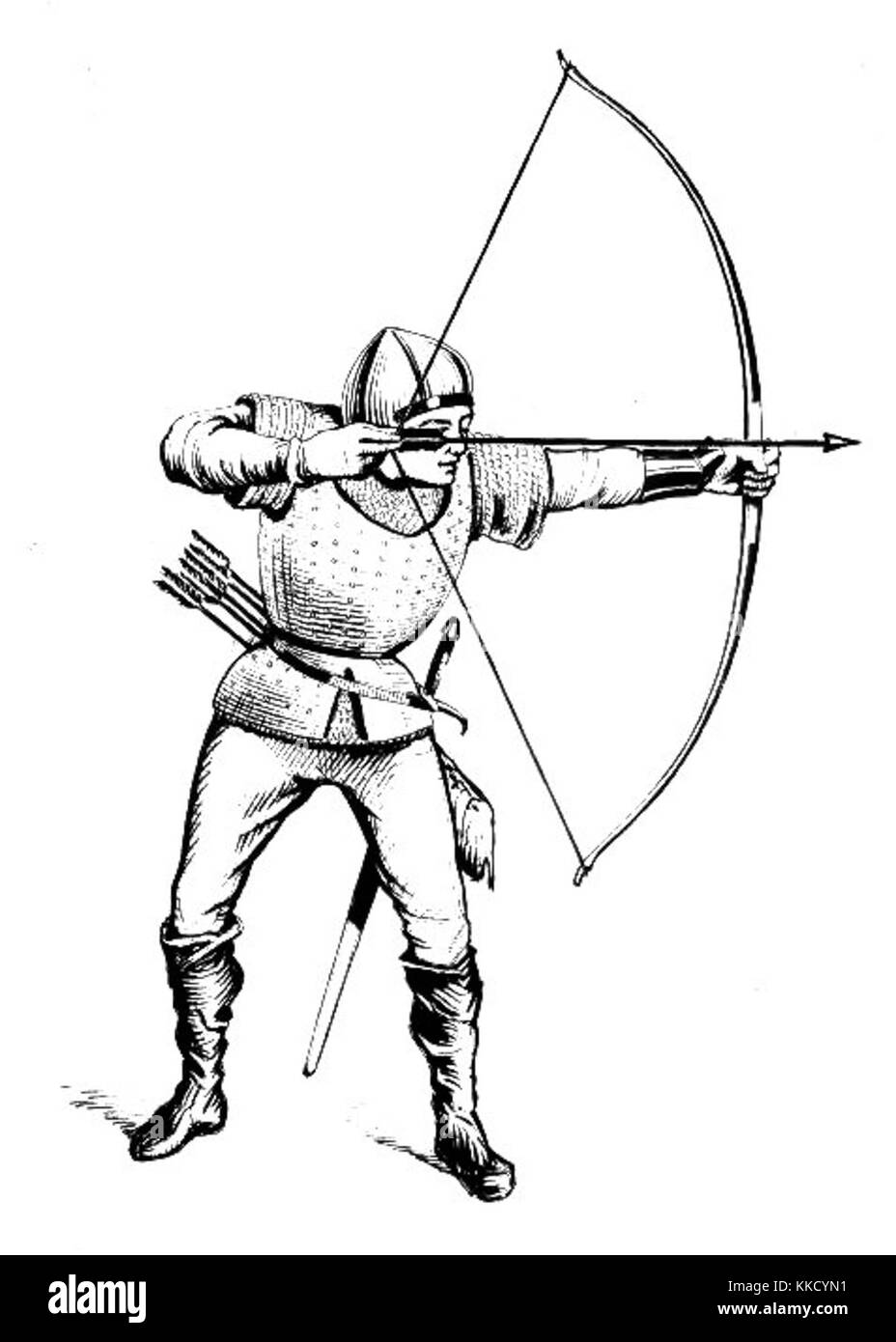 Questa fotografia, intitolata "Bowman2", mostra un individuo, forse una figura storica, che posa in posa o schietta, catturato in stile vintage. Foto Stock