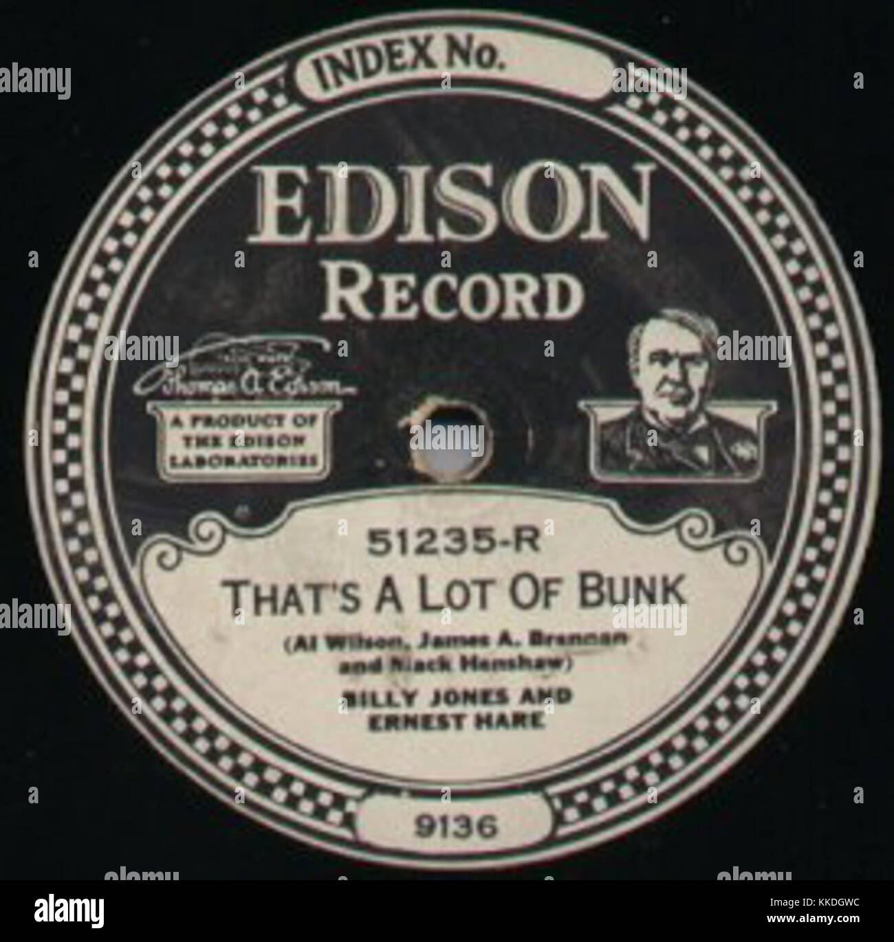 EdisonDiscLabelBunk Foto Stock