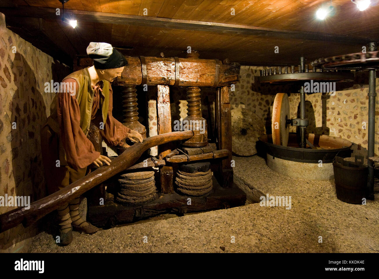 Museo dell olio d oliva, Cisano del Garda Lago di Garda, provincia di Verona, Italia Foto Stock