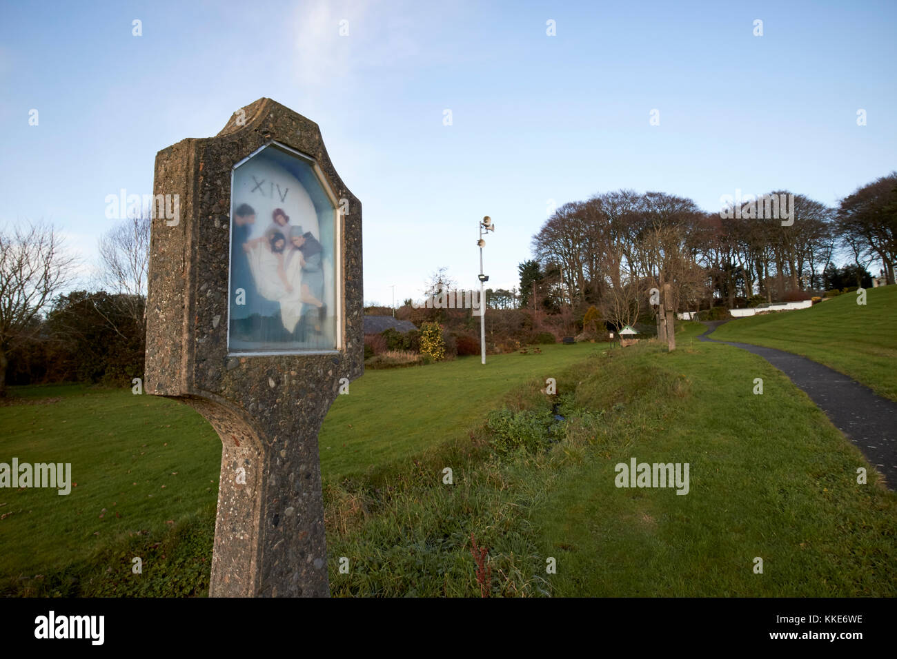 Quattordicesima Stazione del cross st brigids santuario County Louth Repubblica di Irlanda Foto Stock