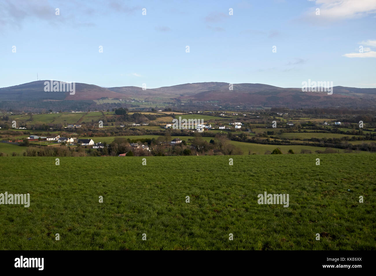 Vista dalla collina di faughart su North County Louth Repubblica di Irlanda Foto Stock