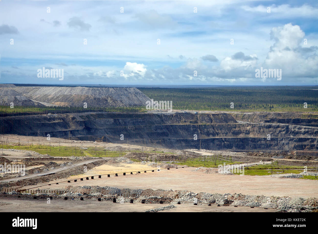 Visualizzare al massiccio di aprire cast - vista industriale Foto Stock