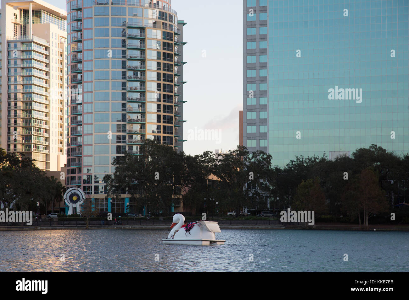 Lake Eola, Downtown Orlando, Florida Foto Stock