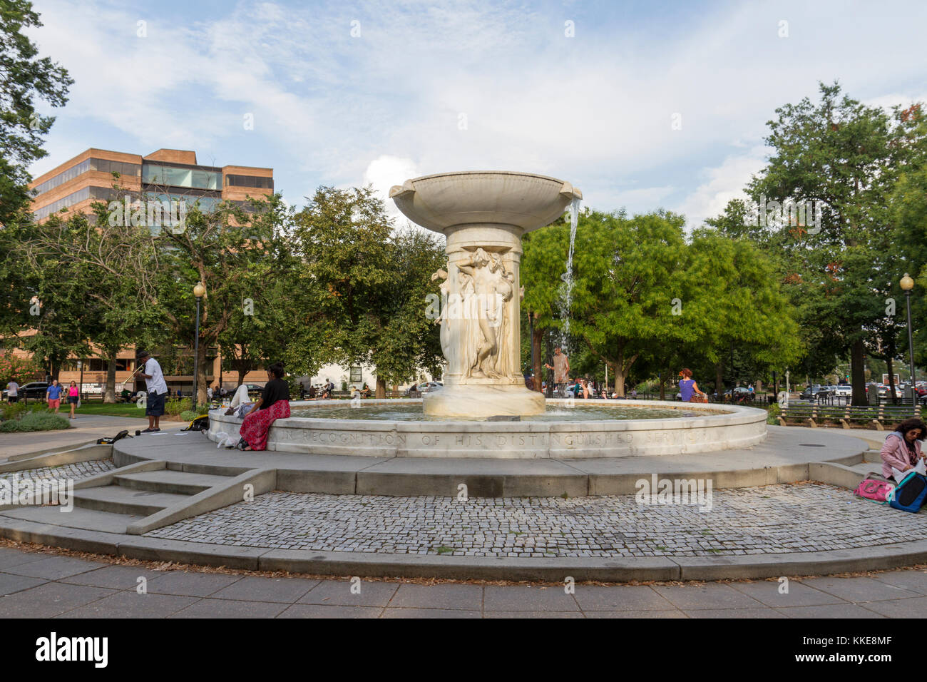 La fontana Dupont Circle, formalmente conosciuti come l'Ammiraglio Samuel Francis Dupont fontana commemorativa, Washington DC, Stati Uniti. Foto Stock