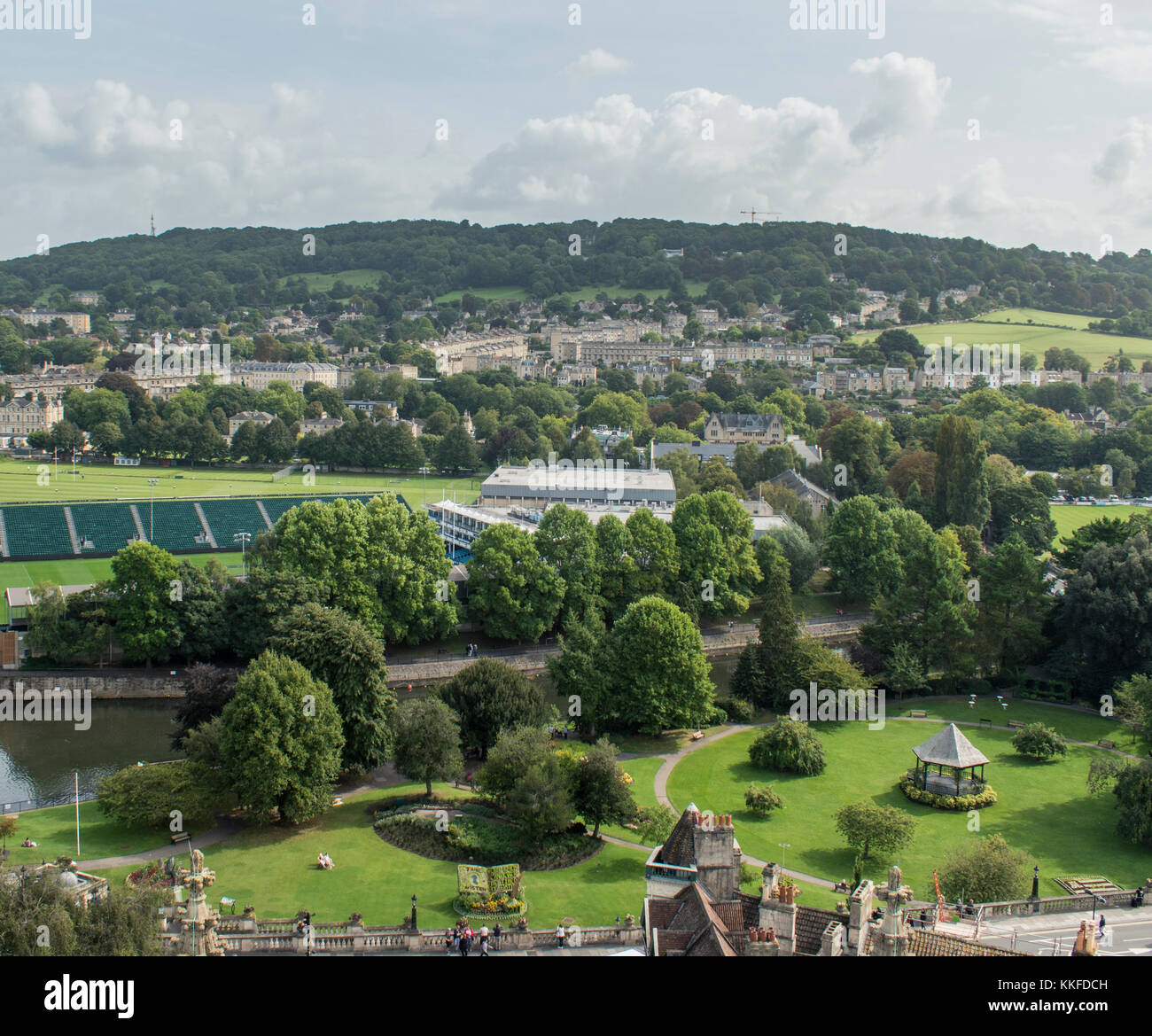 Vista dal tetto dell Abbazia di Bath's Tower. Foto Stock