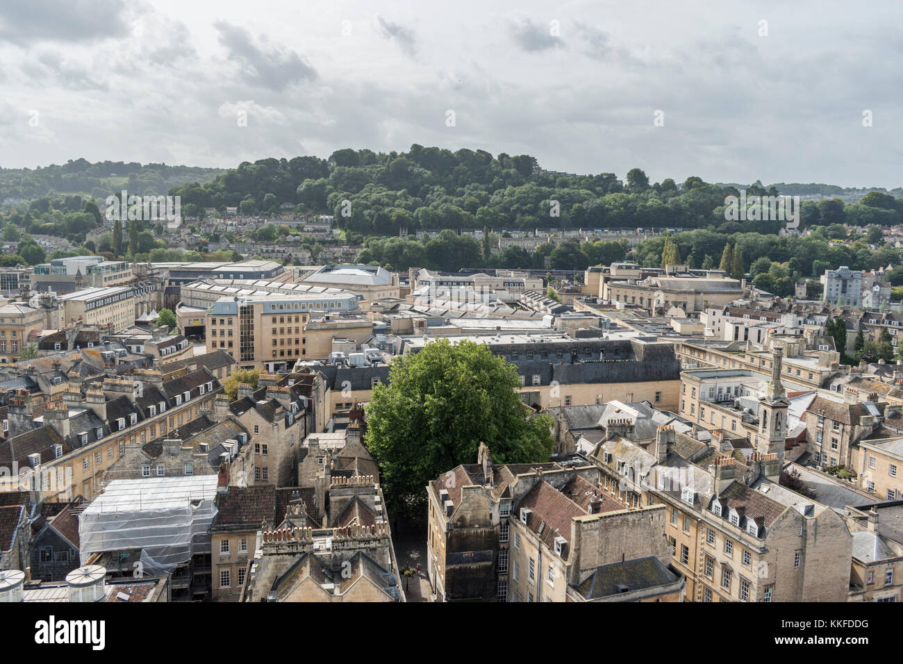 Vista dal tetto dell Abbazia di Bath's Tower. Foto Stock