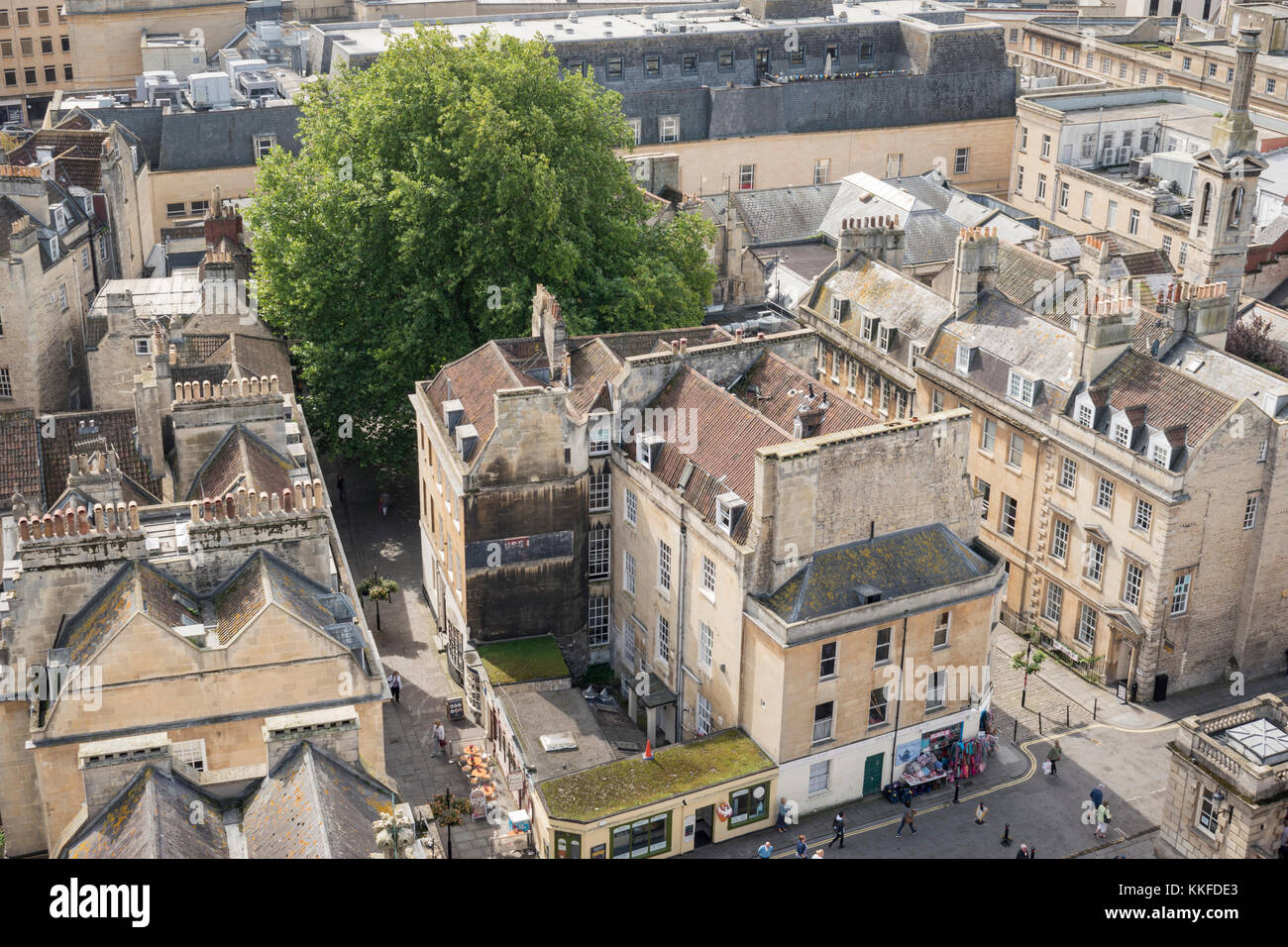 Vista dal tetto dell Abbazia di Bath's Tower. Foto Stock