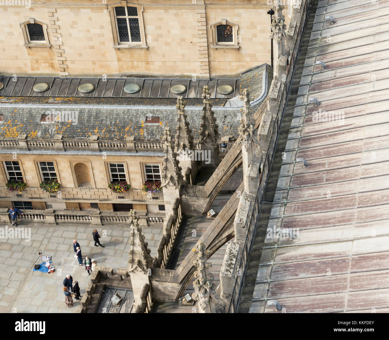Vista dal tetto dell Abbazia di Bath's Tower. Foto Stock