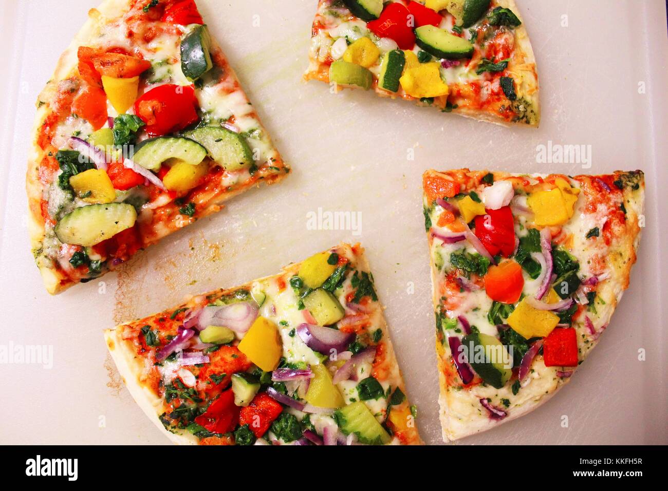 Organic veggie pizza Foto Stock