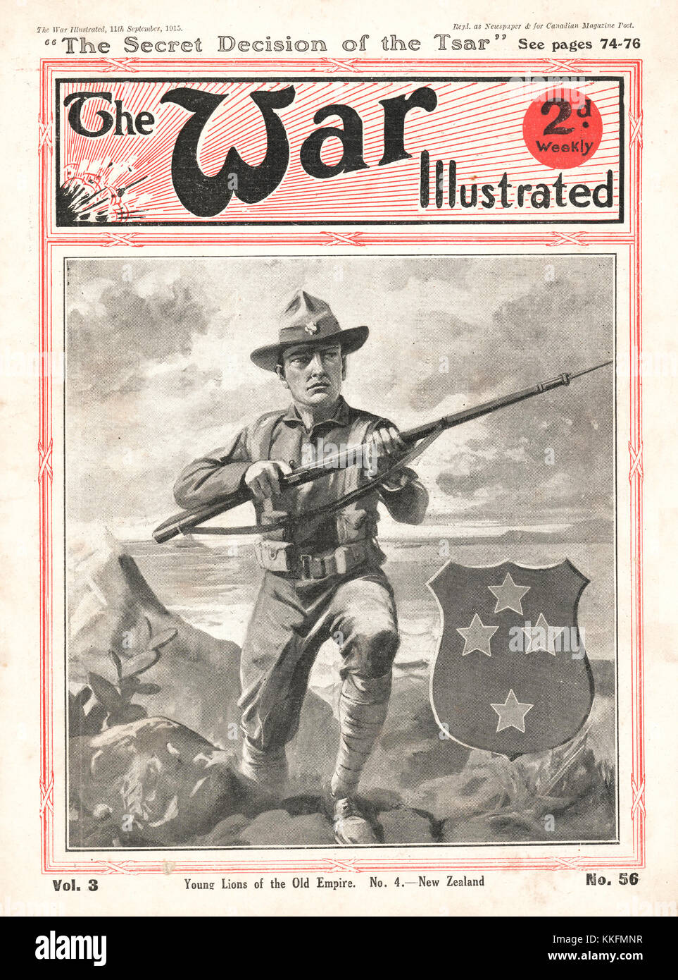 1915 Guerra illustrata Nuova Zelanda soldato dell'esercito Foto Stock