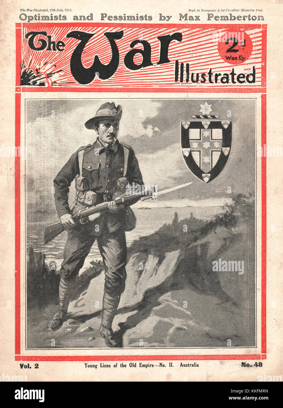 1915 Guerra illustrato Esercito Australiano soldato Foto Stock