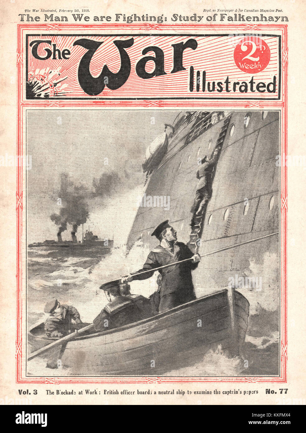 1916 Guerra illustrato il blocco della Germania Foto Stock