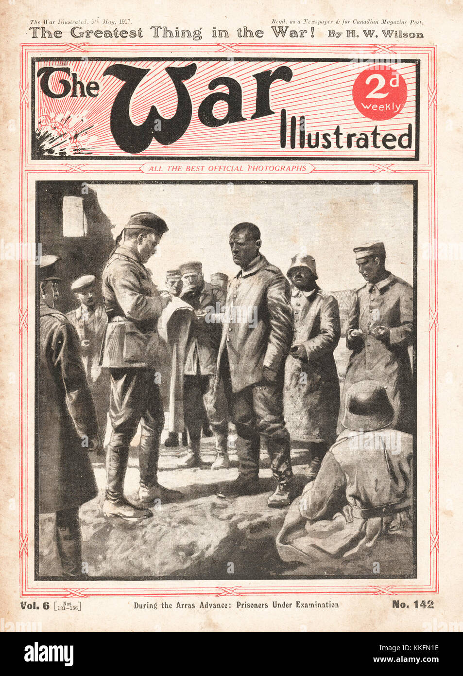1917 Guerra illustrato prigionieri tedeschi a Arras Foto Stock