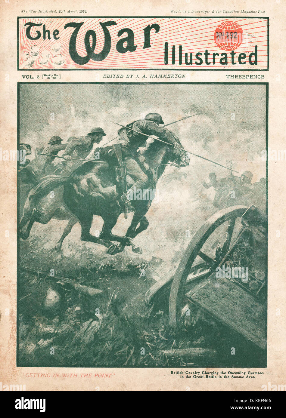 1918 Guerra illustrato Carica di cavalleria sulle somme Foto Stock