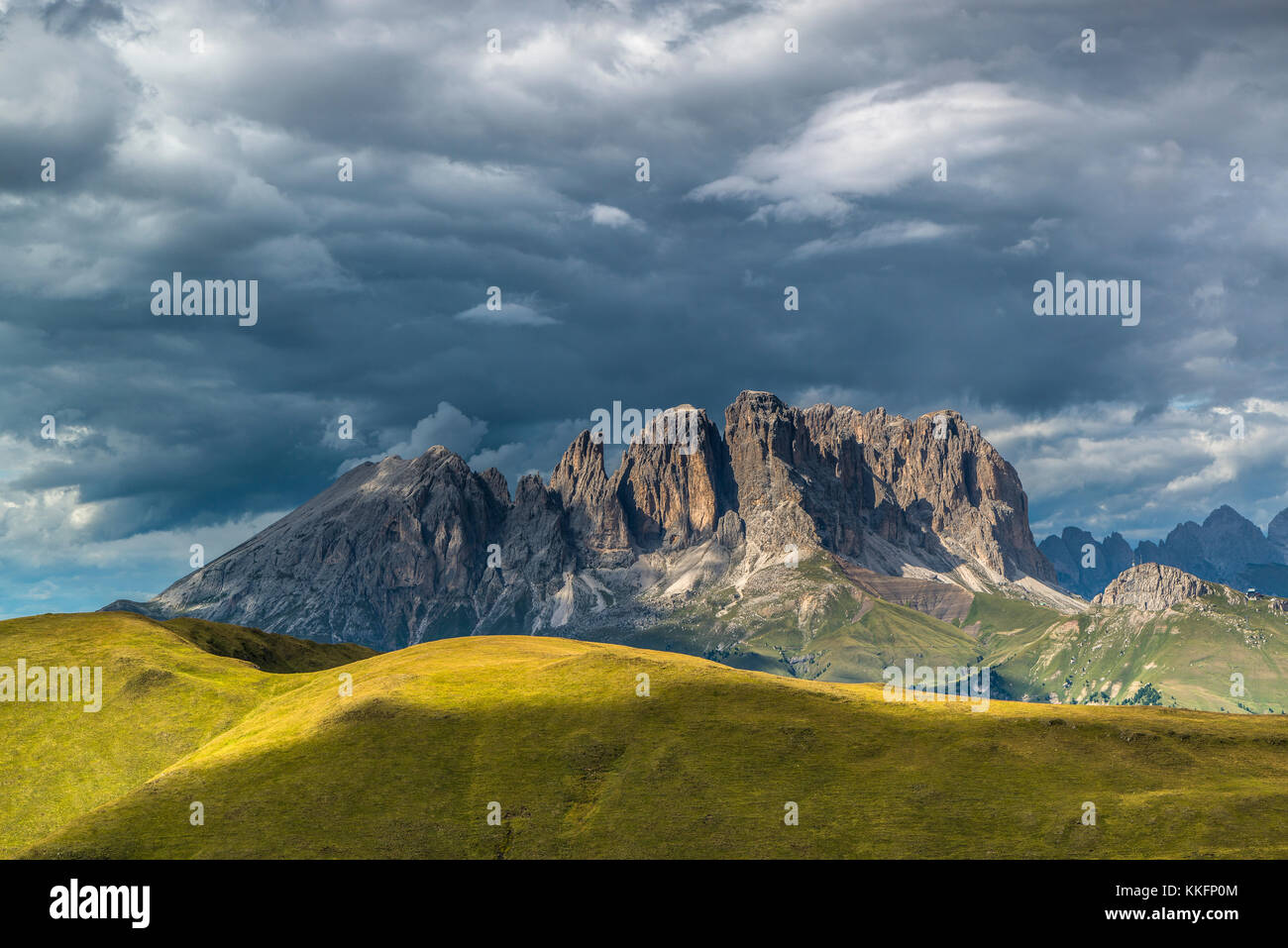 Gruppo del Sasso Lungo, Val di Fassa, Dolomiti, Alto Adige, Italia Foto Stock