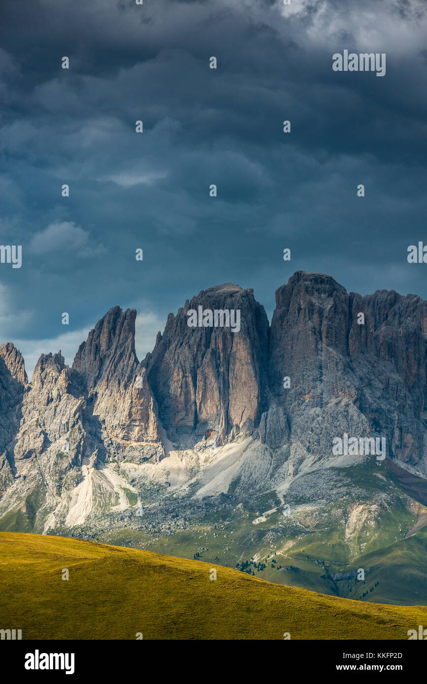Gruppo del Sasso Lungo, Val di Fassa, Dolomiti, Alto Adige, Italia Foto Stock