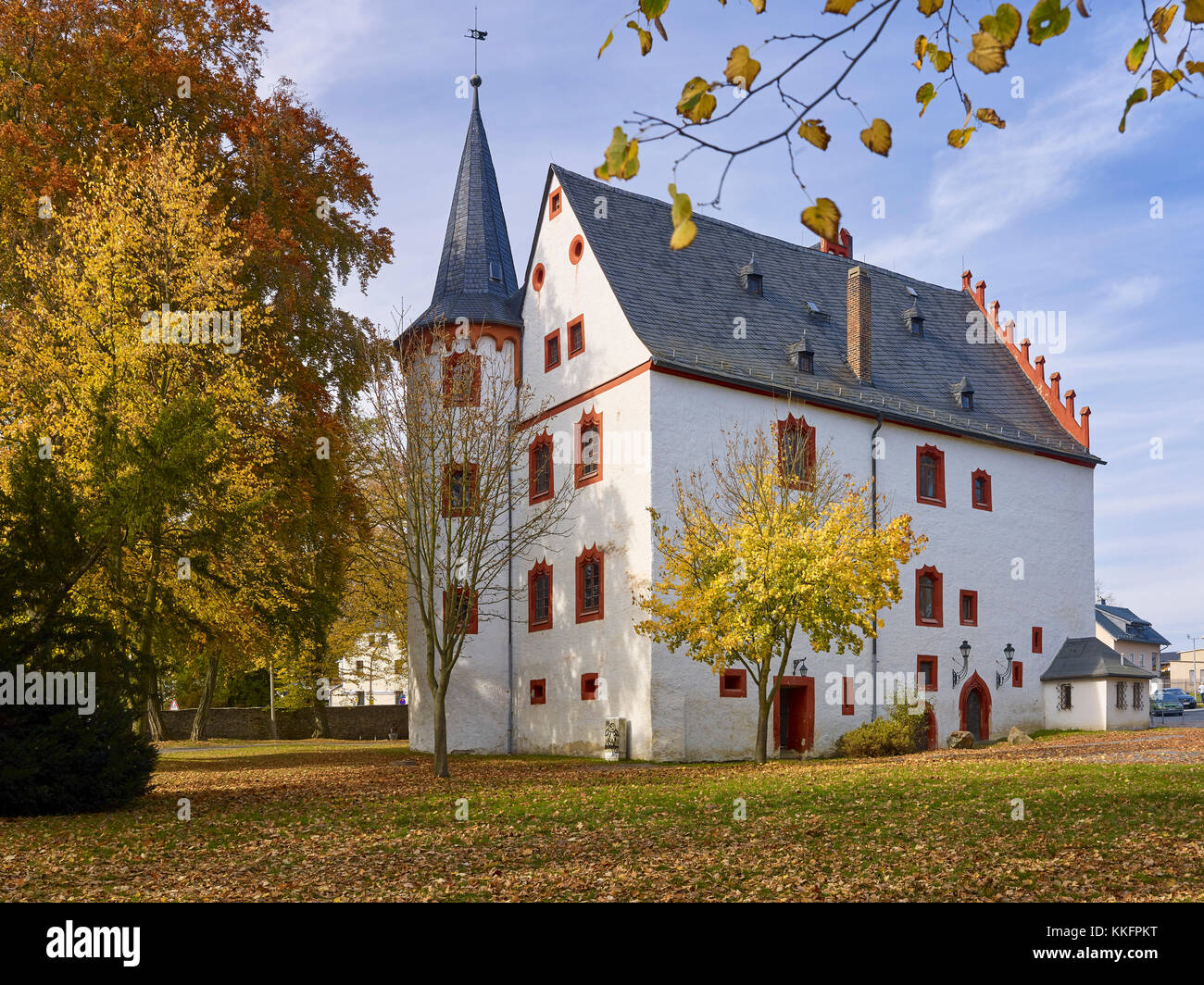 Castello vicino Netzschkau Mylau, Vogtland, Bassa Sassonia, Germania Foto Stock