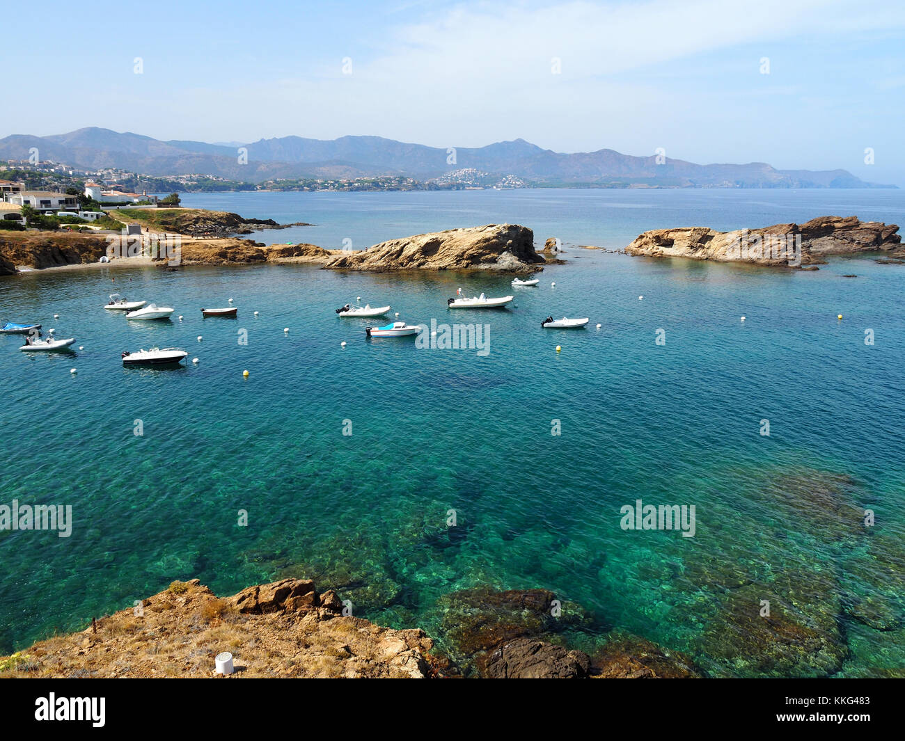 Il paesaggio delle spiagge di El Port de la Selva, Costa Brava - Girona, Spagna Foto Stock