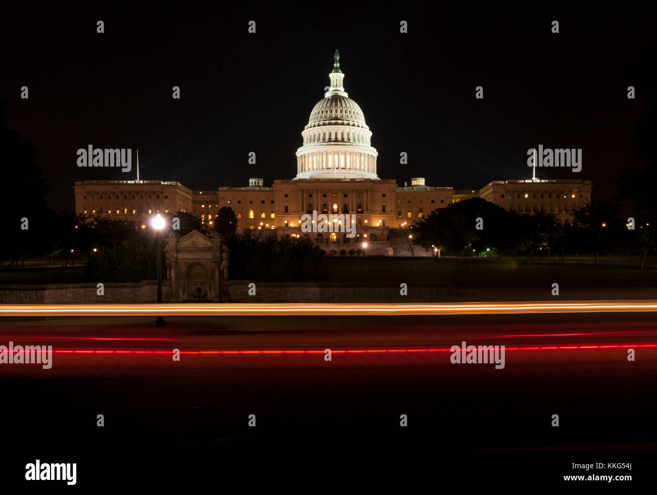 La United States Capitol Building di notte Foto Stock