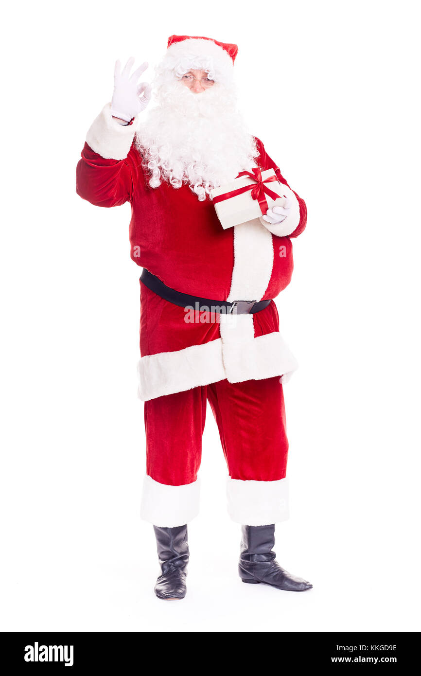 Babbo Natale con il regalo di natale Foto Stock