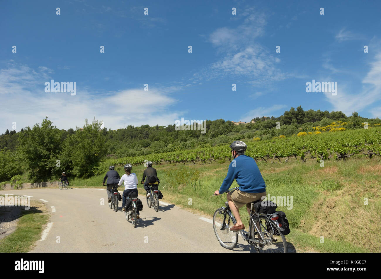 Gita in bicicletta intorno al reparto Vancluse, Provenza, Francia Foto Stock