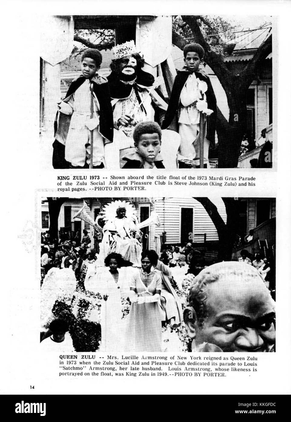 Un'edizione speciale del Mardi Gras Zulu SAPC del 1974, che mostra le celebrazioni e le festività culturali uniche. L'immagine cattura vivaci spettacoli, costumi e musica tradizionale che sono al centro dell'evento. Foto Stock