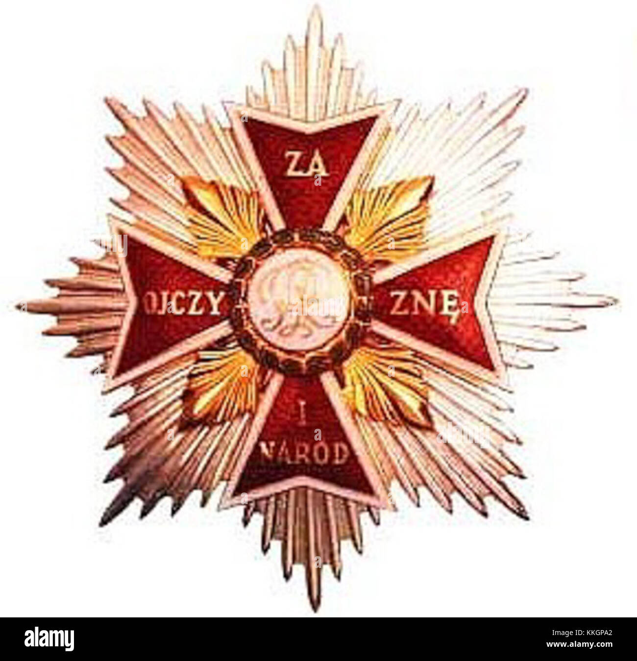 L'ordine dell'Aquila Bianca è la più alta onorificenza in Polonia, assegnata per i servizi eccezionali offerti al paese. PolandÂ Order Star rappresenta la prestigiosa distinzione ed è un simbolo della ricca storia e nobiltà di. Foto Stock