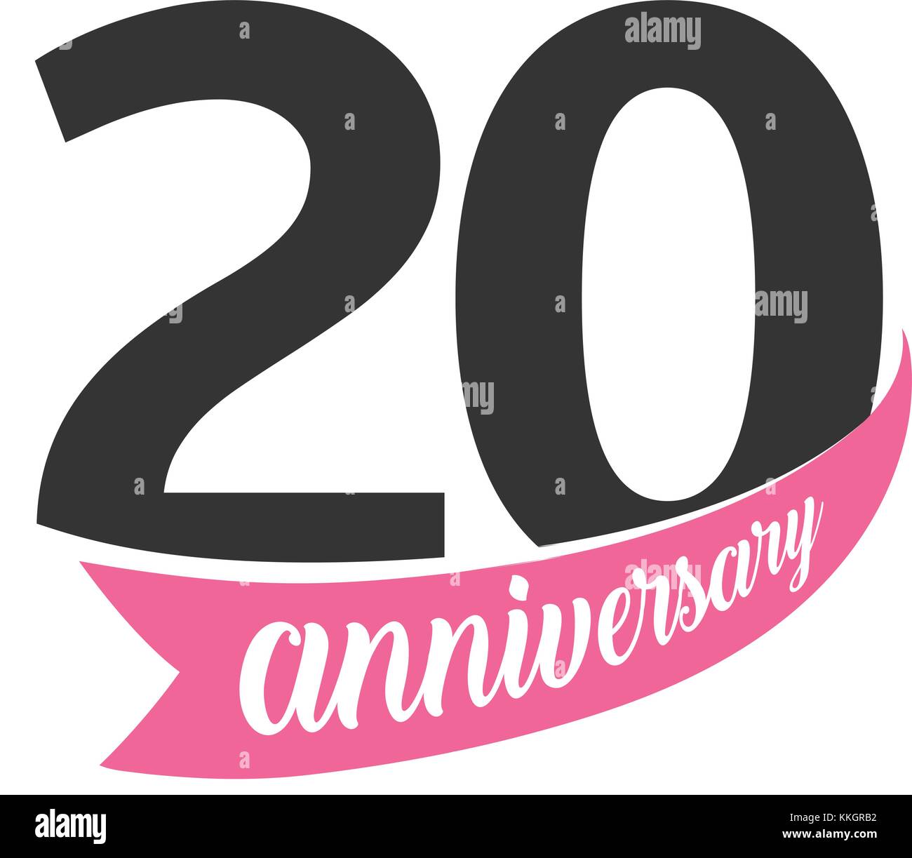 Ventesimo anniversario logo vettoriale. numero 20. illustrazione per biglietto di auguri, invito, poster, matrimonio, commemorazione, certificato Illustrazione Vettoriale