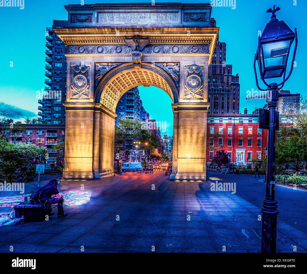L'arco a Washington park, new york. cuore di Greenwich village. Foto Stock
