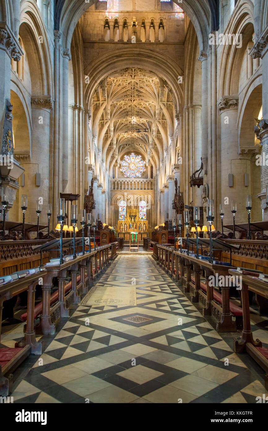 Interno della chiesa di Cristo - fondata 1524 dal cardinale Wolsey, ri-fondata nel 1546 da Enrico VIII, Oxford University, Oxfordshire, Inghilterra Foto Stock