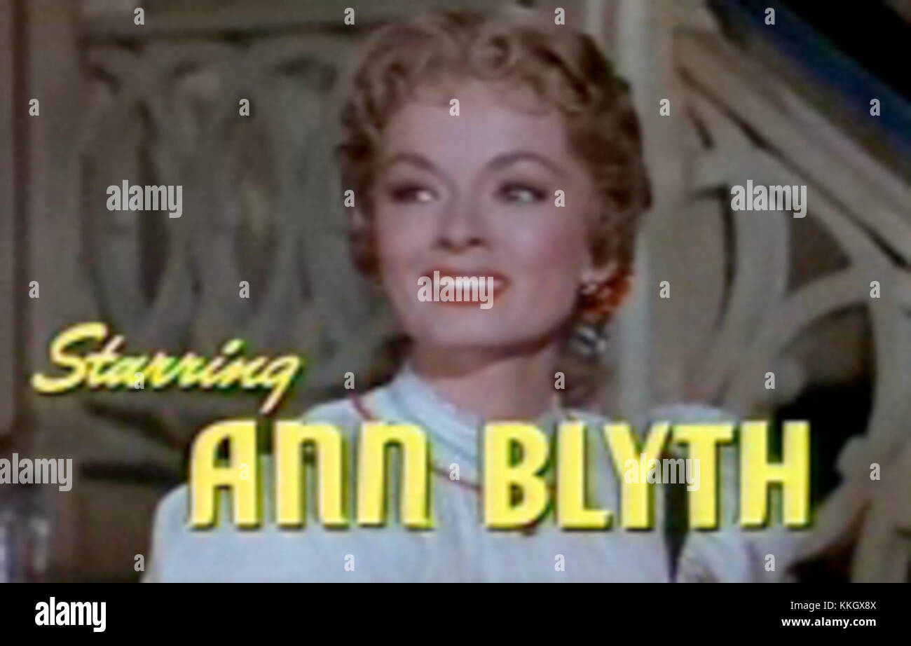 Ann Blyth appare nel trailer di "The Student Prince", un film del 1954 noto per i suoi temi operistici e le performance musicali. Foto Stock