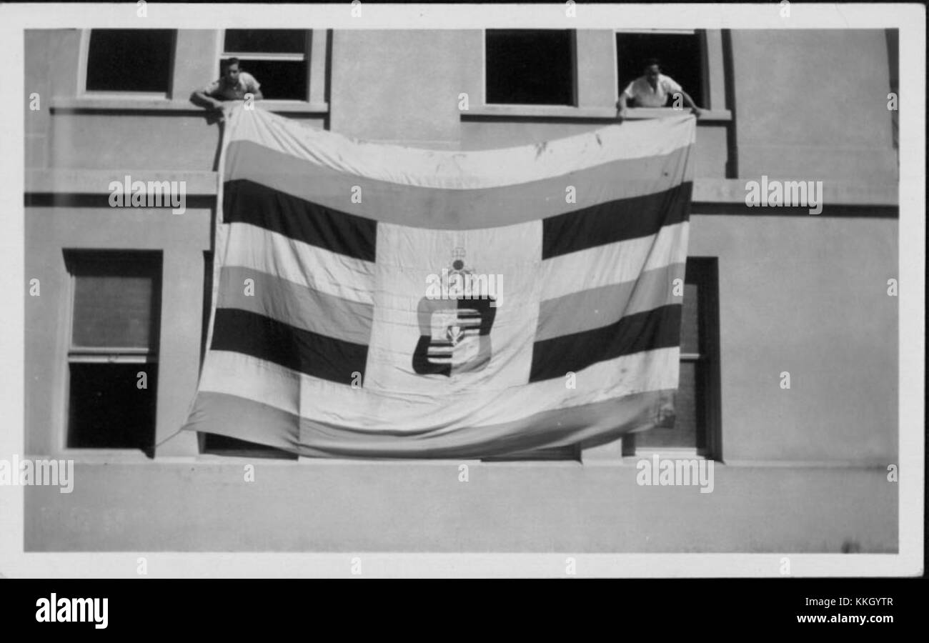 Un'immagine dei Royal Standards delle Hawaii, catalogata come PP-23-4-007, che mostra le bandiere ufficiali usate dai reali hawaiani. Foto Stock