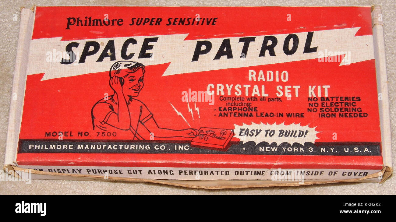 Kit radiomobile cristallo Philmore Space Patrol, modello n. 7500, fabbricato negli Stati Uniti (11820400773) Foto Stock