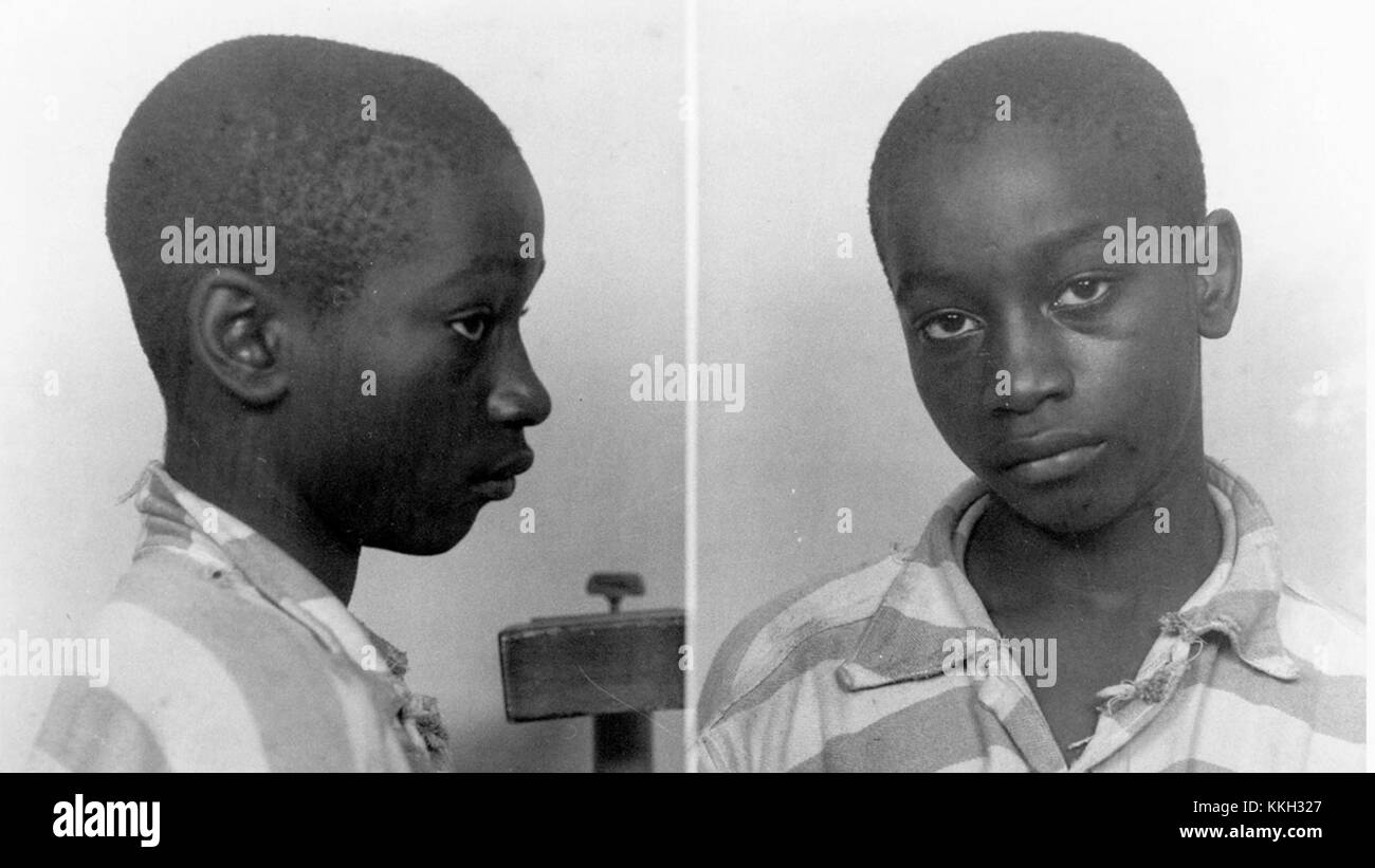 George Stinney, un afroamericano di 14 anni, fu ingiustamente condannato e giustiziato nel 1944. La sua immagine rimane un famigerato simbolo di ingiustizia razziale negli Stati Uniti durante il XX secolo. Foto Stock