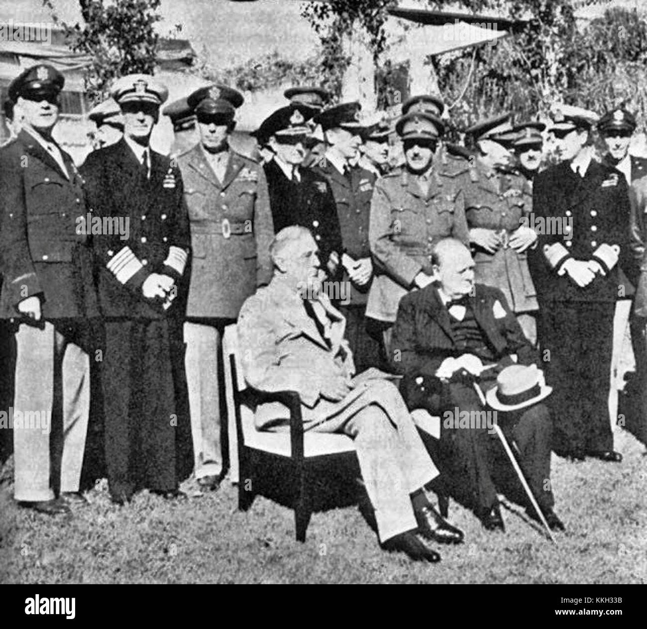 La Conferenza di Casablanca si tenne nel 1943, riunendo i leader alleati, tra cui Franklin D. Roosevelt e Winston Churchill, per pianificare la prossima fase della seconda guerra mondiale Foto Stock