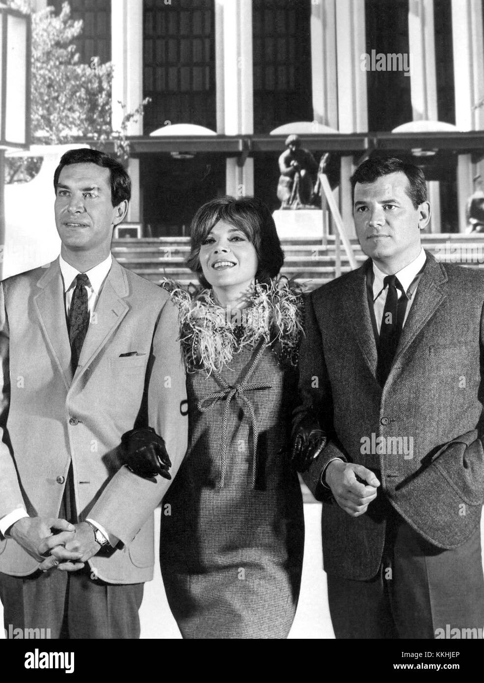 Immagine promozionale della serie televisiva del 1967 "Mission: Impossible", con gli attori Martin Landau, Barbara Bain e Steven Hill. Foto Stock
