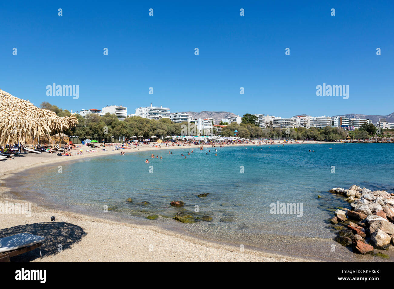 La spiaggia di Alimos, a sud della città di Atene, Grecia Foto Stock
