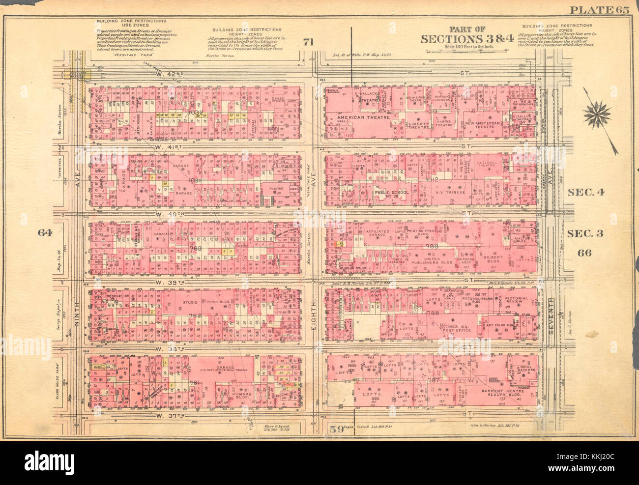 Questa immagine fa parte della serie Bromley Manhattan Plate, pubblicata nel 1925. Mostra un aspetto di Manhattan di quell'epoca, catturato in una fotografia. Foto Stock