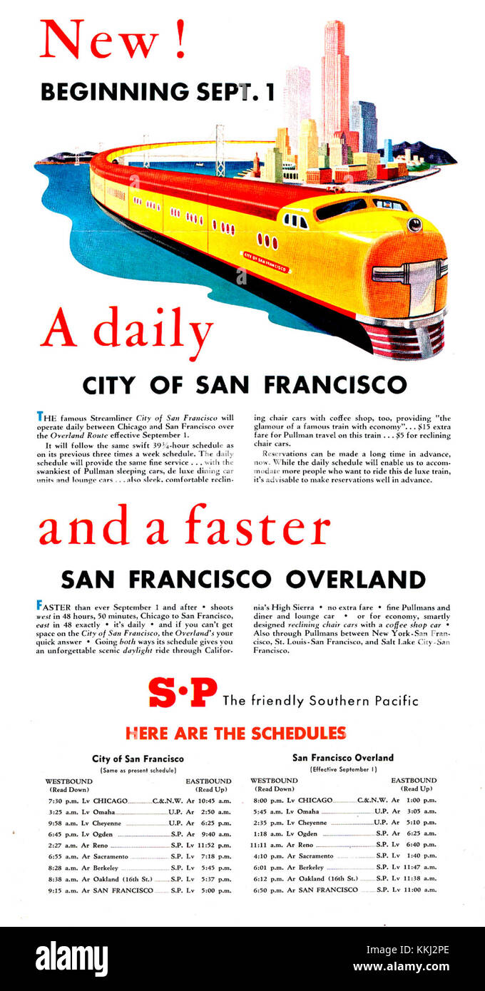 Questo mailer da 1947 cartoline della città di San Francisco mostra i monumenti e le attrazioni iconici della città durante la metà del XX secolo, riflettendo il suo paesaggio urbano e la vivacità culturale. Foto Stock