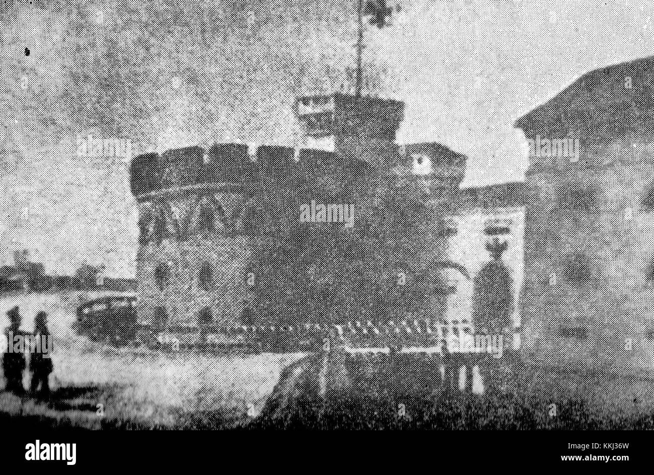 L'ingresso principale della Cittadella di Poznan, uno storico complesso militare in Polonia, rappresenta un significativo esempio di architettura militare. Foto Stock