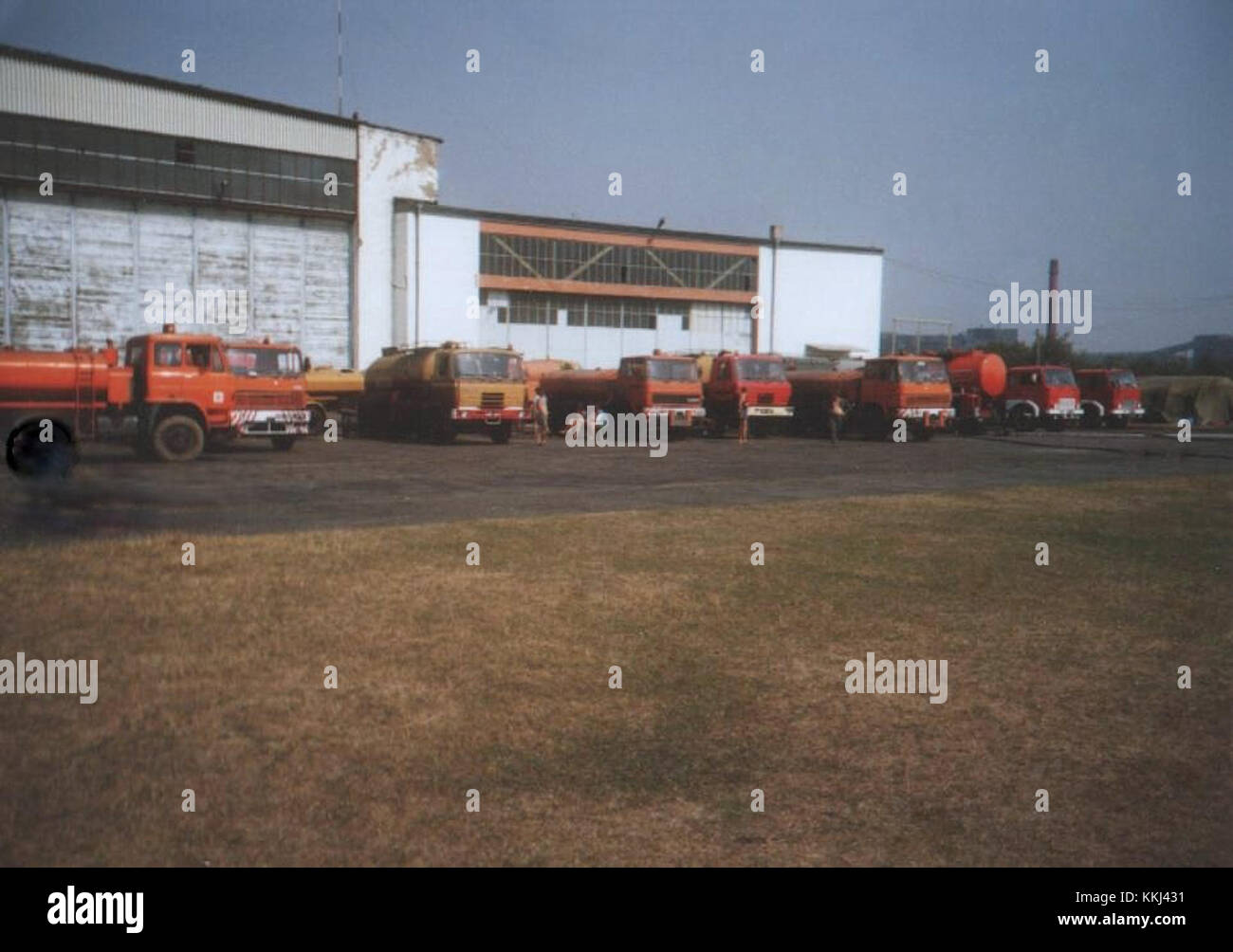 L'aeroporto EPGL di Gliwice, in Polonia, è un sito dell'aviazione militare e civile. L'immagine del febbraio 1992 mostra il ruolo dell'aeroporto nell'aviazione durante quel periodo. Foto Stock